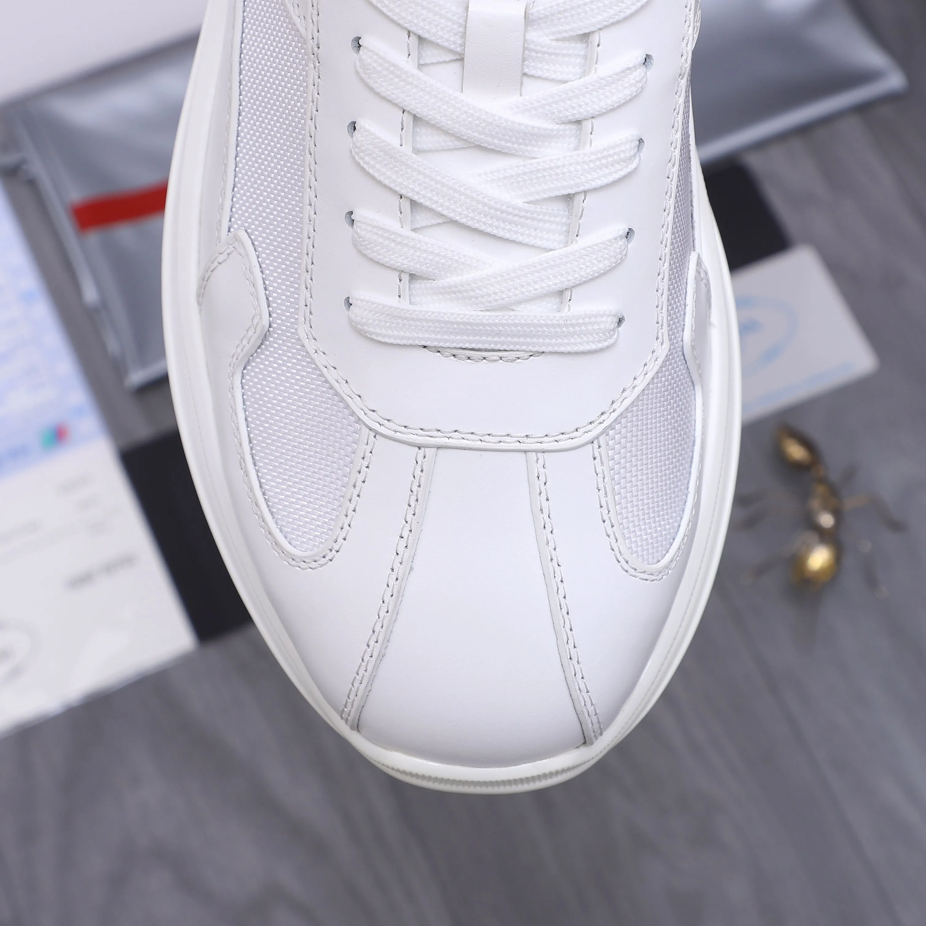 Men's shoes 💰p620 Product trademark: Men's shoes 💰pRADA [Prada] casual shoes, regular size. Size: 38-45 Product materials: selected high-quality cowhide stitching mesh upper mesh lining cowhide insole original rubber outsole